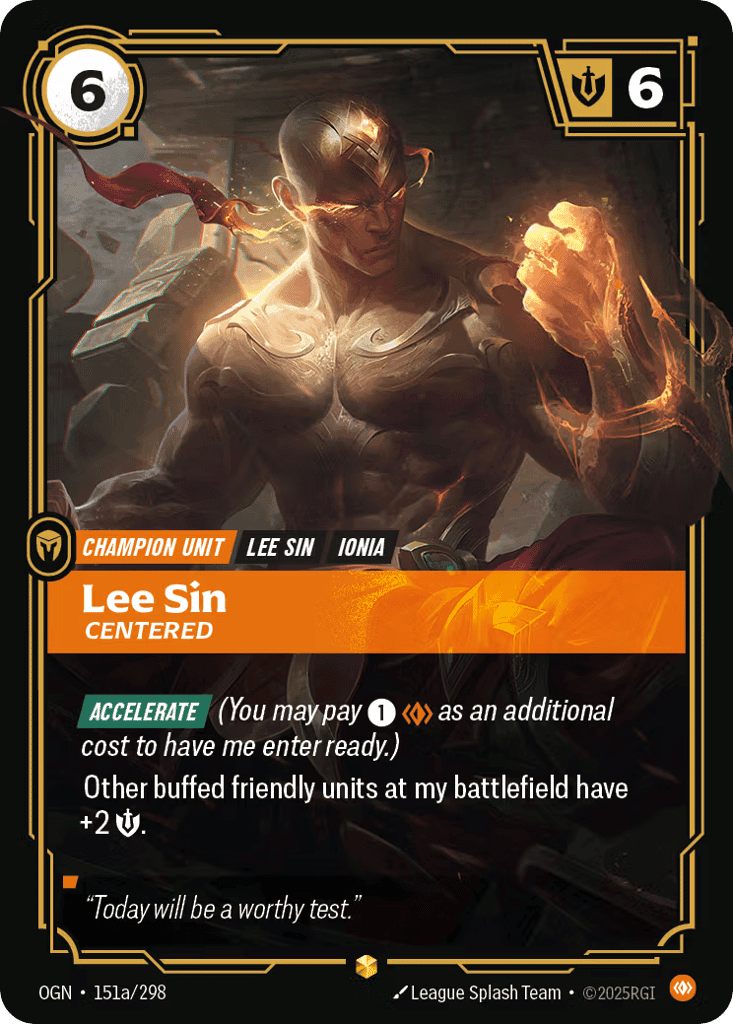 Lee Sin, Centered (Alternate Art) [OGN 151a/298] (Foil)
