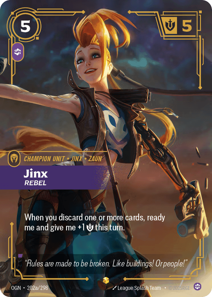 Jinx, Rebel (Alternate Art) [OGN 202a/298] (Foil)