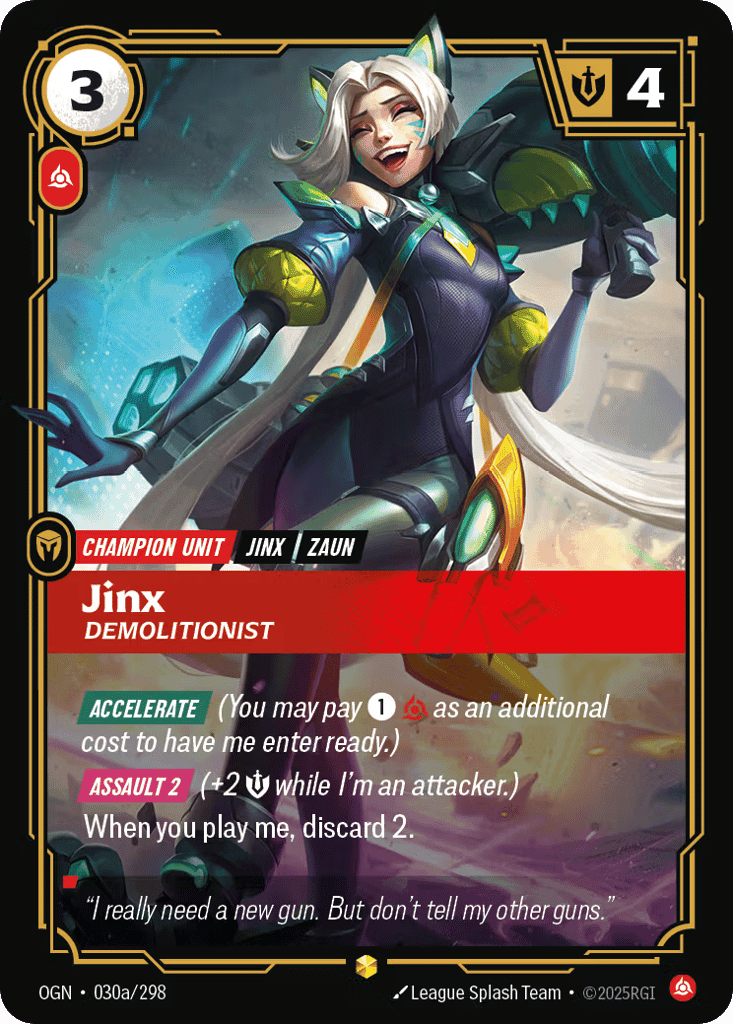 Jinx, Demolitionist (Alternate Art) [OGN 030a/298] (Foil)