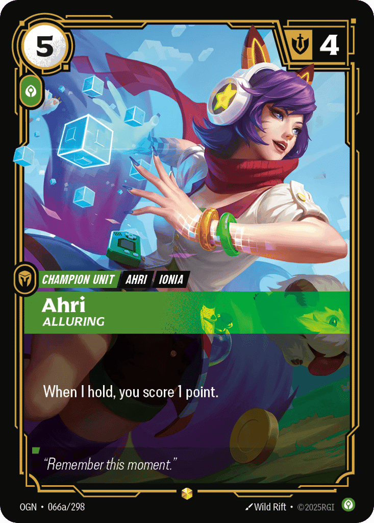 Ahri, Alluring (Alternate Art) [OGN 066a/298] (Foil)