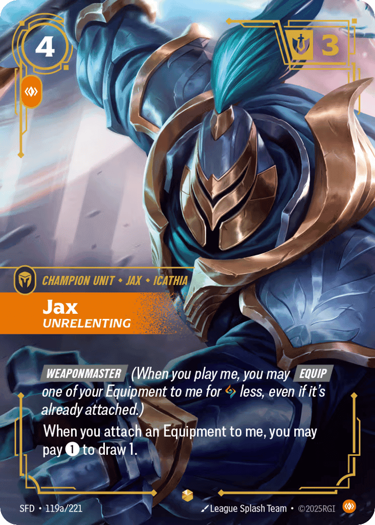 Jax, Unrelenting (Alternate Art) [SFD 119a/221] (Foil)