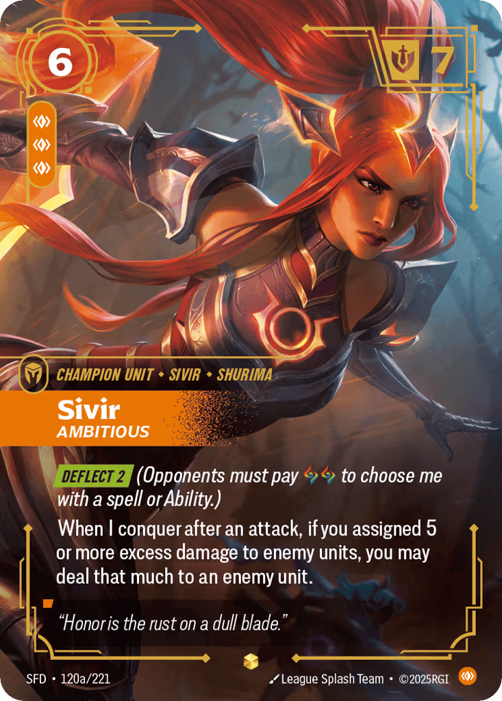 Sivir, Ambitious (Alternate Art) [SFD 120a/221] (Foil)
