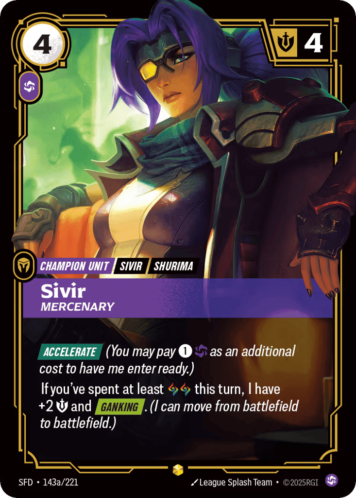 Sivir, Mercenary (Alternate Art) [SFD 143a/221] (Foil)