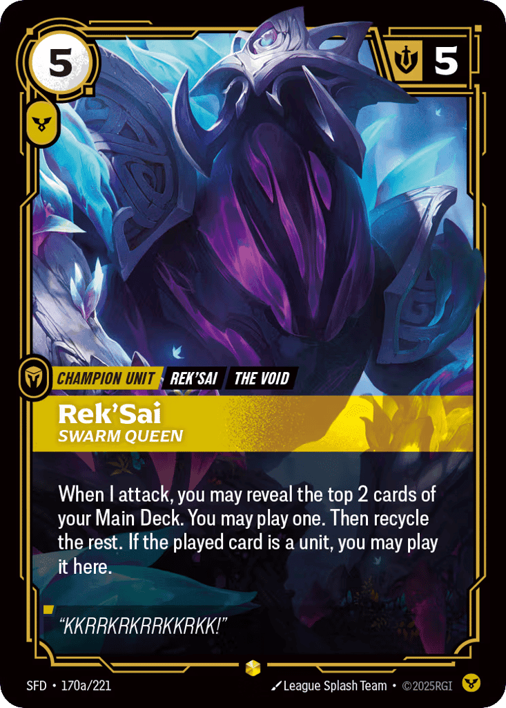 Rek'Sai, Swarm Queen (Alternate Art) [SFD 170a/221] (Foil)