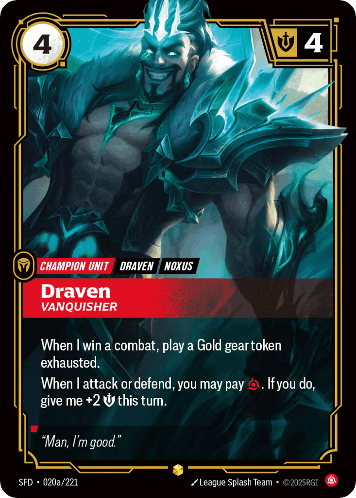 Draven, Vanquisher (Alternate Art) [SFD 020a/221] (Foil)