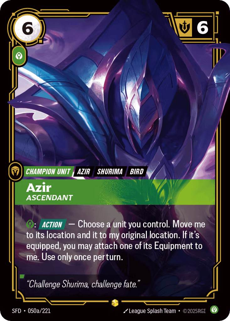 Azir, Ascendant (Alternate Art) [SFD 050a/221] (Foil)