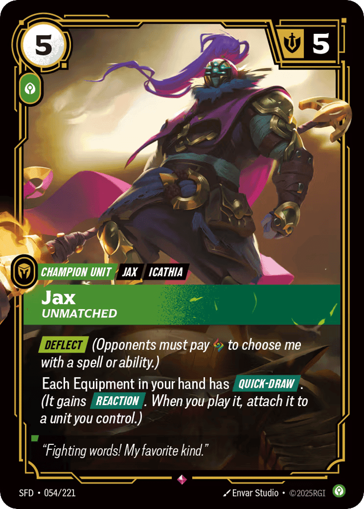Jax, Unmatched [SFD 054/221] (Foil)