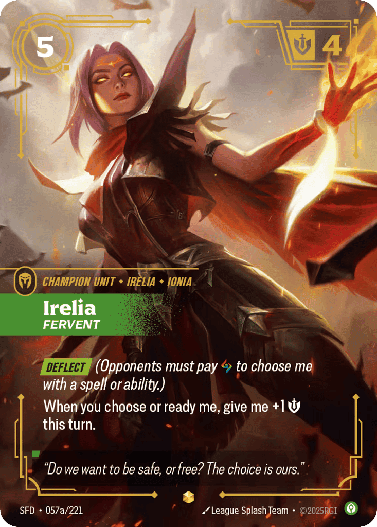 Irelia, Fervent (Alternate Art) [SFD 057a/221] (Foil)