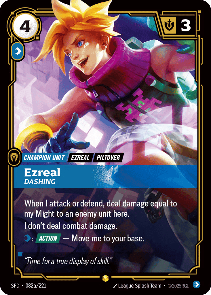 Ezreal, Dashing (Alternate Art) [SFD 082a/221] (Foil)