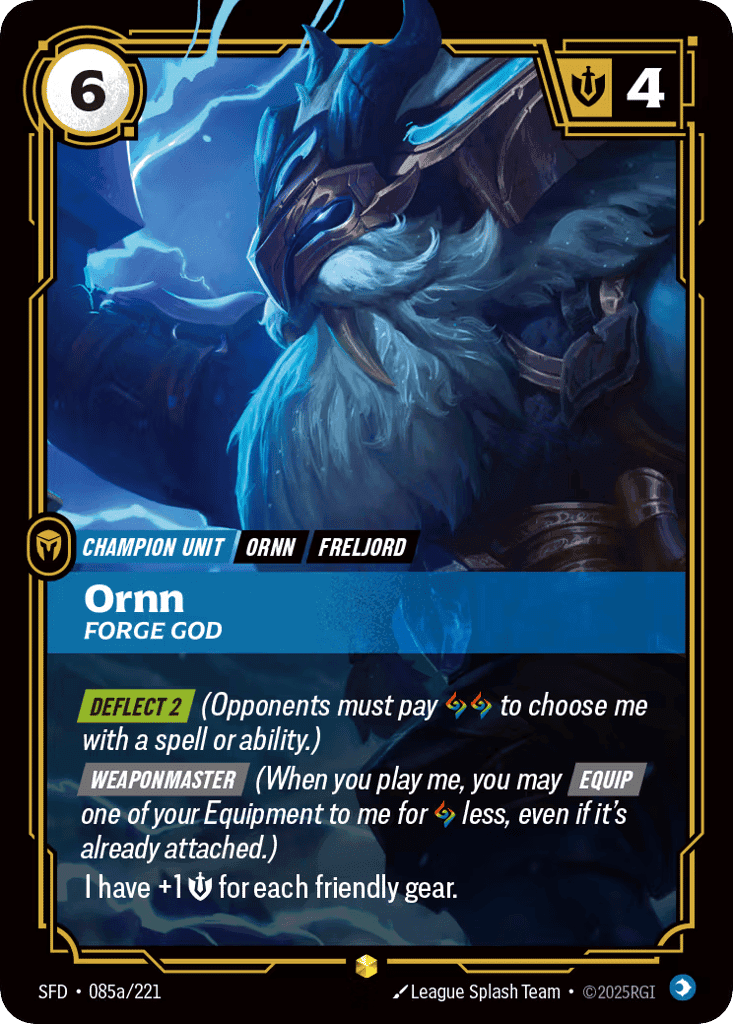 Ornn, Forge God (Alternate Art) [SFD 085a/221] (Foil)