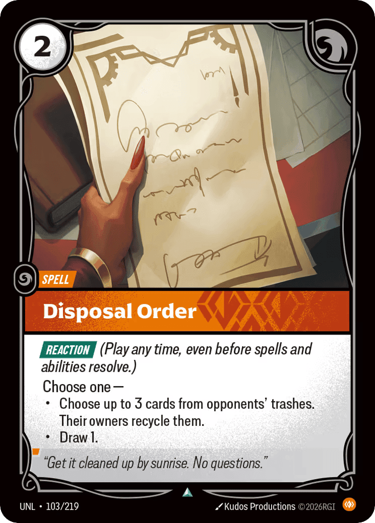 Disposal Order [UNL-103] (Foil)