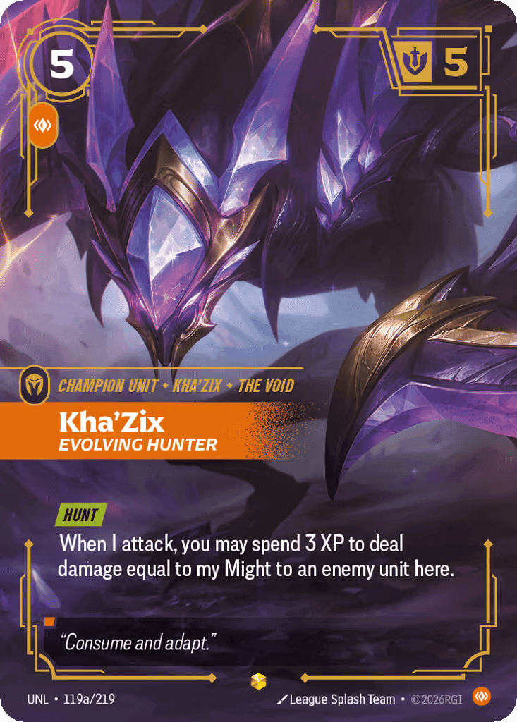Kha'Zix, Evolving Hunter (Alternate Art) [UNL 119a/219] (Foil)