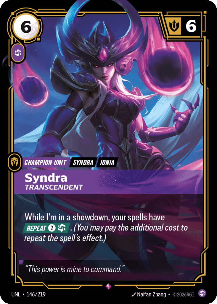 Syndra, Transcendent [UNL 146/219] (Foil)