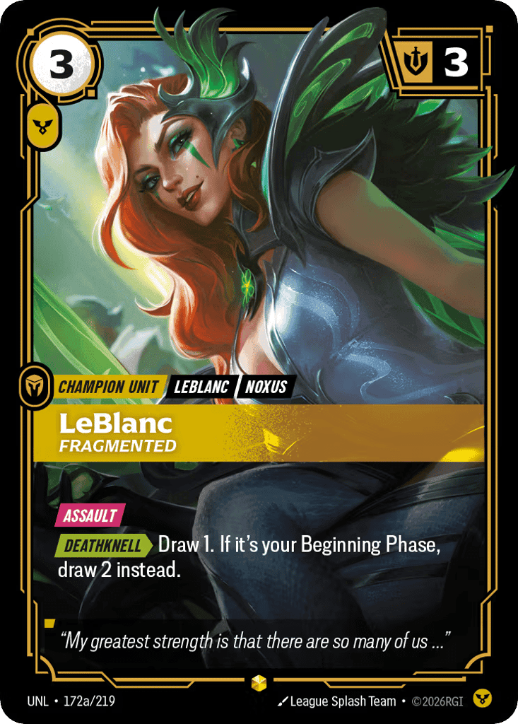 LeBlanc, Fragmented (Alternate Art) [UNL 172a/219] (Foil)