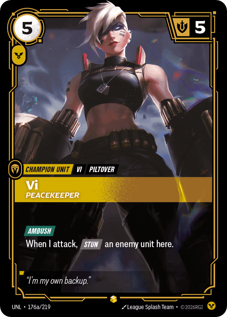 Vi, Peacekeeper (Alternate Art) [UNL 176a/219] (Foil)
