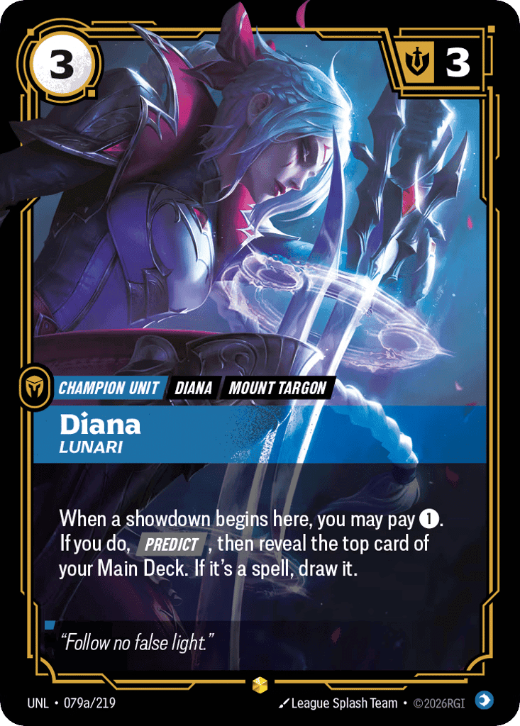 Diana, Lunari (Alternate Art) [UNL 079a/219] (Foil)