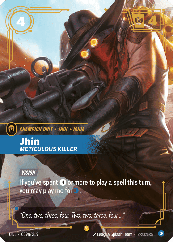 Jhin, Meticulous Killer (Alternate Art) [UNL 089a/219] (Foil)