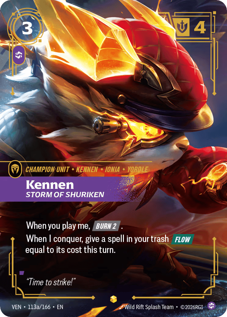 Kennen, Storm of Shuriken (Alternate Art) [VEN 113a/166] (Foil)