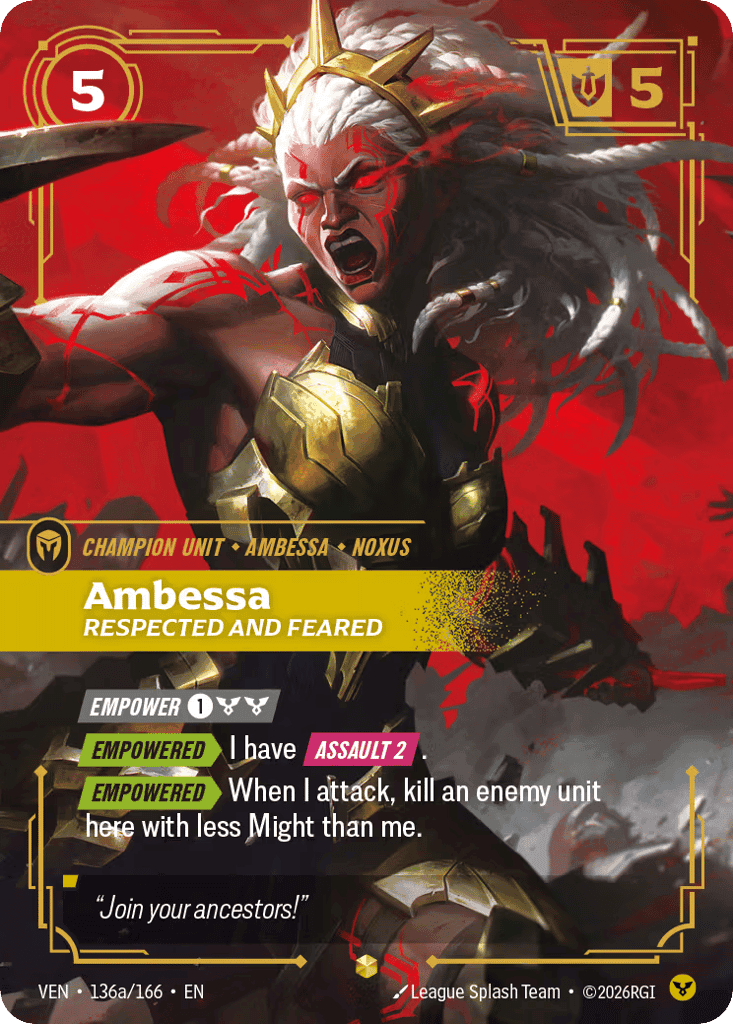 Ambessa, Respected and Feared (Alternate Art) [VEN 136a/166] (Foil)