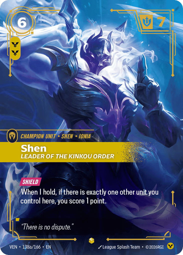 Shen, Leader of the Kinkou Order (Alternate Art) [VEN 138a/166] (Foil)