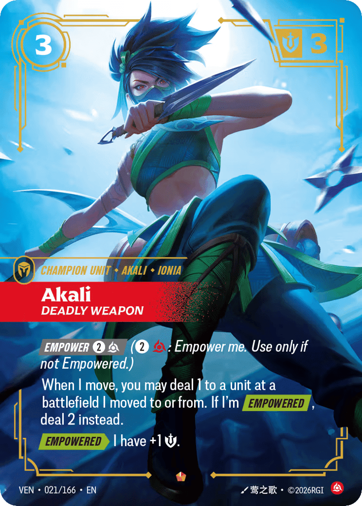 Akali, Deadly Weapon [VEN 021/166] (Foil)