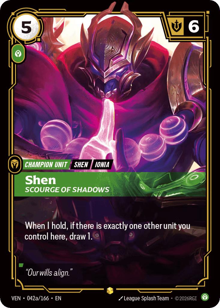 Shen, Scourge of Shadows (Alternate Art) [VEN 042a/166] (Foil)
