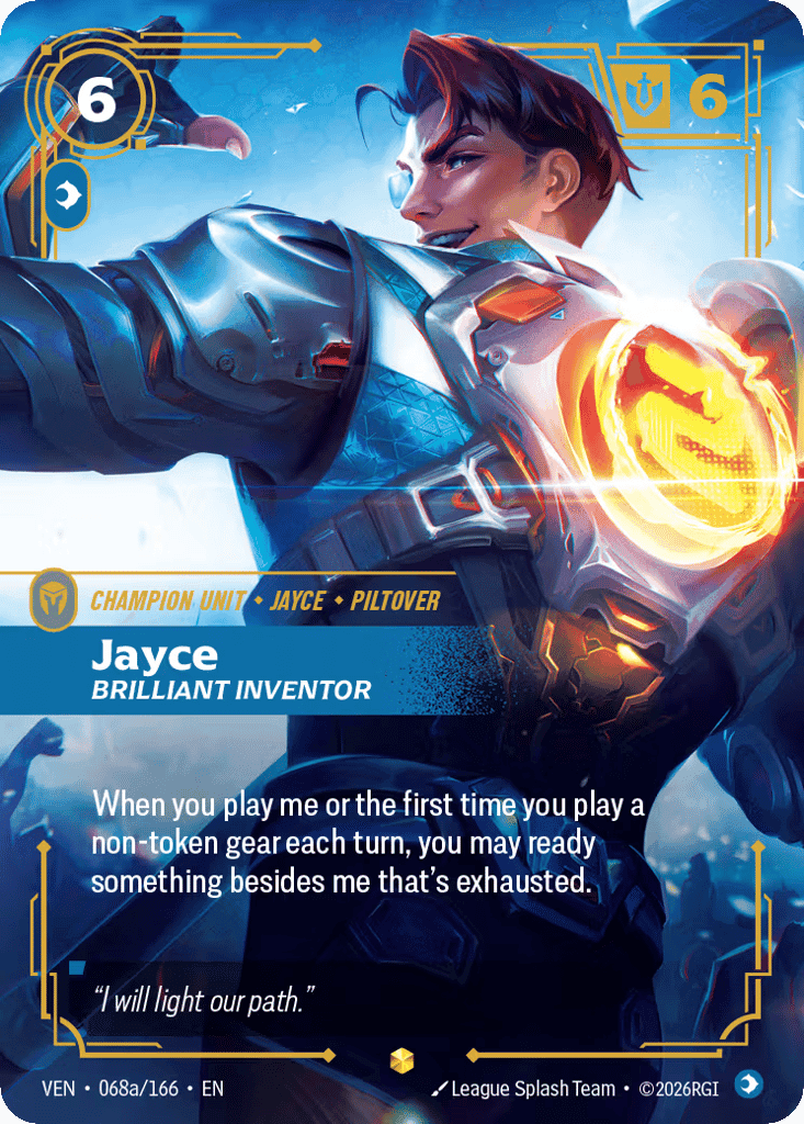 Jayce, Brilliant Inventor (Alternate Art) [VEN 068a/166] (Foil)